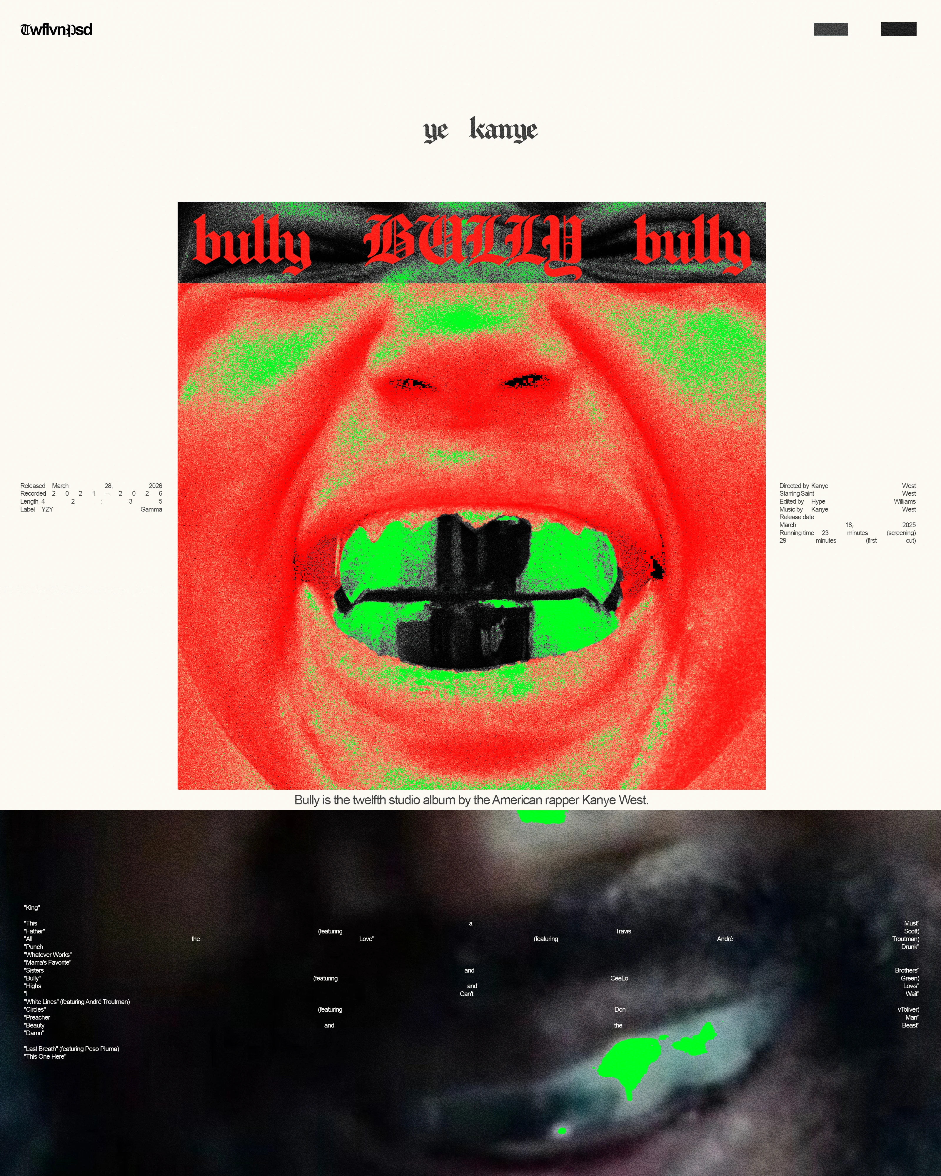 YE/KANYE BULLY/VULTURES
